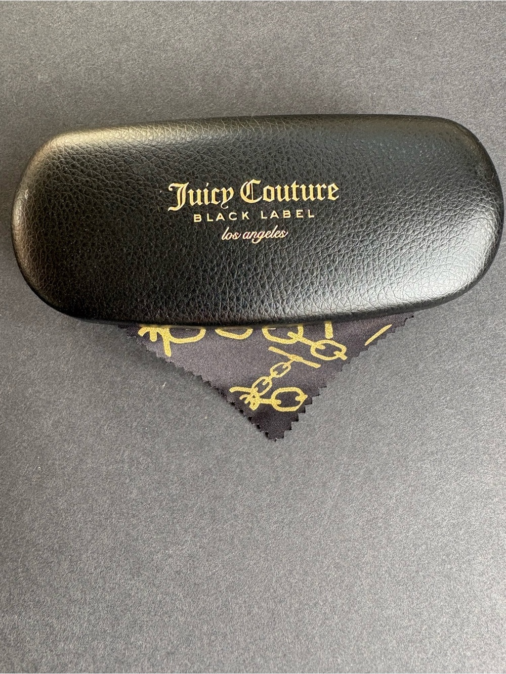 Juicy Couture Black Label Black and Gold Eyewear Case